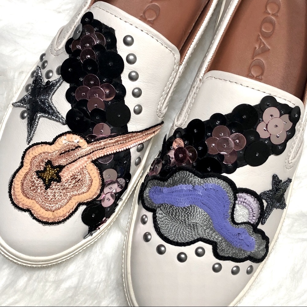πNEW!!! Coach Sequin Star Beaded Loafer Slip On - Picture 4 of 8